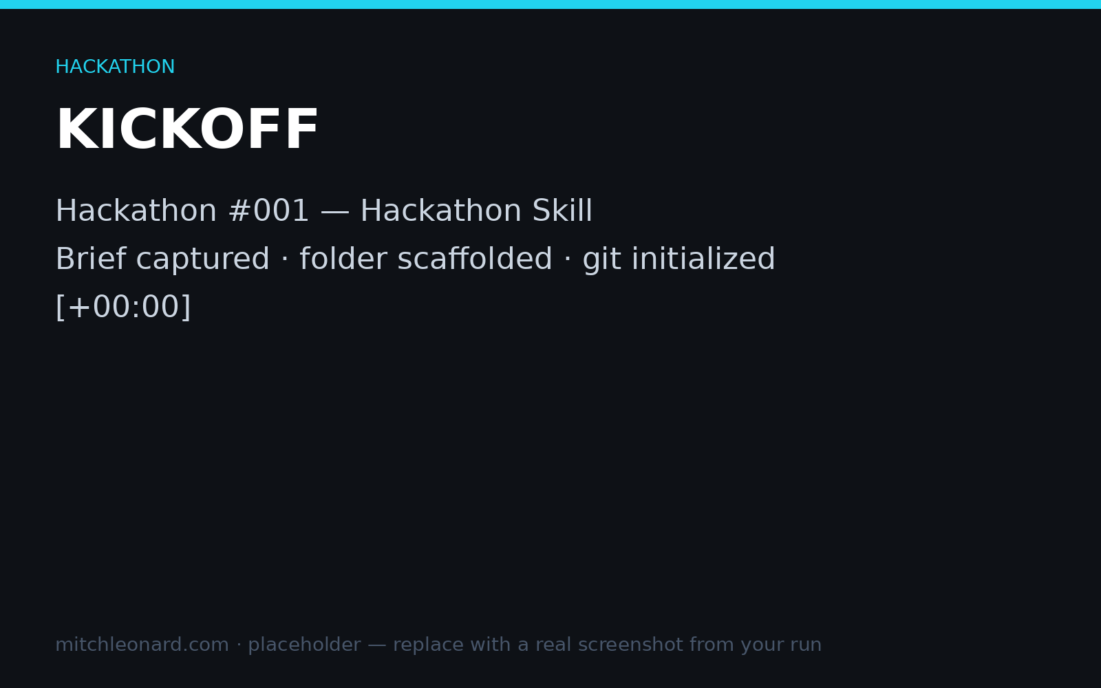 Kickoff card