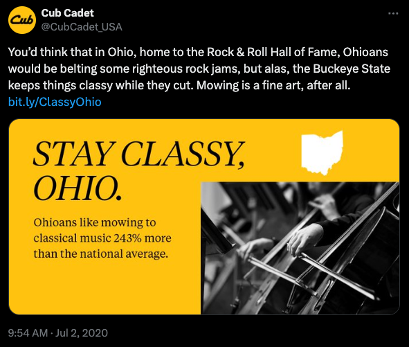 Stay Classy Ohio tweet
